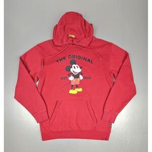 Vans x Mickey Mouse Hoodie Mens Medium Red Sweatshirt Disney Skateboard‎